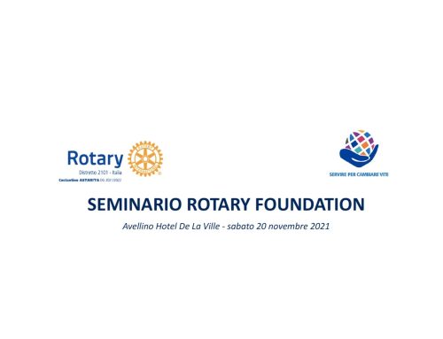 Il 20 novembre ad Avellino il seminario distrettuale “Rotary Foundation”