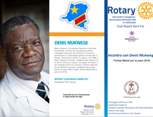 Incontro Rotary a Napoli il 23 maggio con il Premio Nobel Denis Mukwege